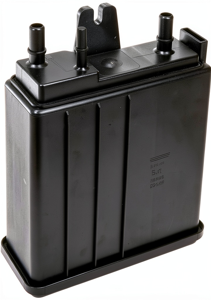 Installing Dorman Evaporative Charcoal Canister Portable on a wooden workbench