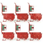 UK5-HESI UK5RDLED DC 24V with LED Indication DIN Rail Fuse Holder Terminal Block Screw clamp Universal mounting feet (Pack of 6pcs,Red)-0