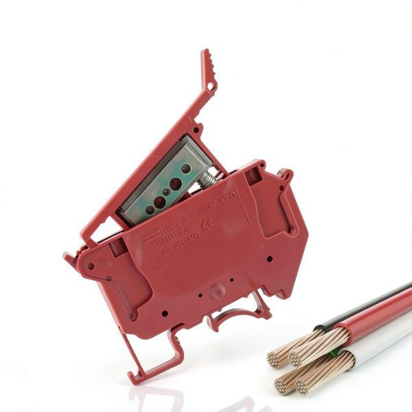 UK5-HESI UK5RDLED DC 24V with LED Indication DIN Rail Fuse Holder Terminal Block Screw clamp Universal mounting feet (Pack of 6pcs,Red)-5