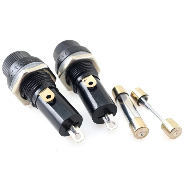 6 x 30mm Fuse Holder BLLNDX Panel Mount - Plastic/Metal, 4-Piece Pack-4