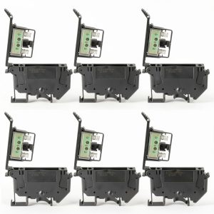 UK5-HESI UK5RDLED DC 24V with LED Indication DIN Rail Fuse Holder Terminal Block Screw clamp Universal mounting feet (Pack of 6pcs,Black)-0