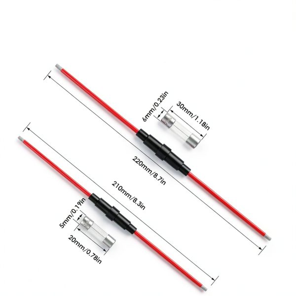 5x20mm 6x30mm Fuse Holder by Eoppen – 10 Pack with 150 Glass Fuses-2