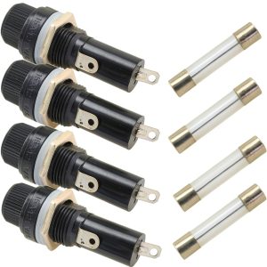 6 x 30mm Fuse Holder BLLNDX Panel Mount - Plastic/Metal, 4-Piece Pack-0