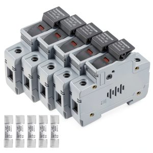 Solar Photovoltaic Fuse Holder shengbowi 15A DIN Rail 5‑Piece Base-0