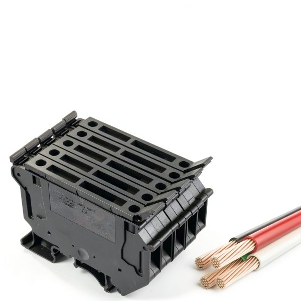 UK5-HESI UK5RDLED DC 24V with LED Indication DIN Rail Fuse Holder Terminal Block Screw clamp Universal mounting feet (Pack of 6pcs,Black)-6