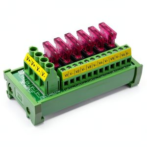 DC Power Fuse Distribution Strip Module (6 Position, DIN Rail Mount)-0