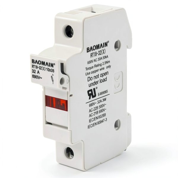 Baomain 5-Pack Fuse Holder RT18-32 32A 690VAC DIN Rail with LED-7