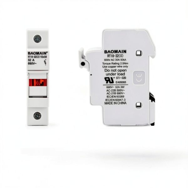 Baomain 5-Pack Fuse Holder RT18-32 32A 690VAC DIN Rail with LED-1