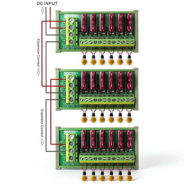 DC Power Fuse Distribution Strip Module (6 Position, DIN Rail Mount)-4