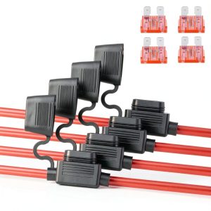 10 Gauge Inline Fuse Holder 4PCS 12V 40A Waterproof ATC Beaiguna-0